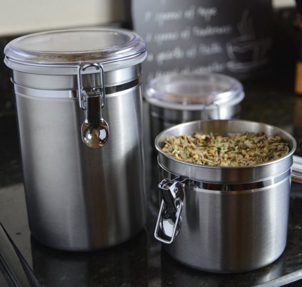 4-piece Anchor Hocking stainless steel canister set