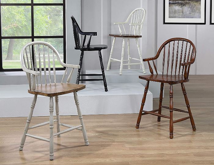 Sunset Trading's Country Grove Windsor counter height stools with arms
