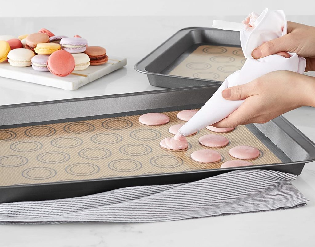 Basics' 2-pack silicone baking mat made especially for macarons